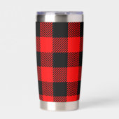 Buffalo Check Red and Black Lumberjack Plaid Decor 保温保冷タンブラー (正面)