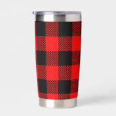 Buffalo Check Red and Black Lumberjack Plaid Decor 保温保冷タンブラー (右面)