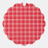 Buffalo Check Style Photo Frame Merry Christmas オーナメントカード (裏面)