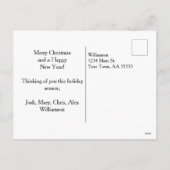 Buffalo Check Style Photo Frame Merry Christmas シーズンポストカード (裏面)