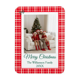 Buffalo Check Style Photo Frame Merry Christmas マグネット