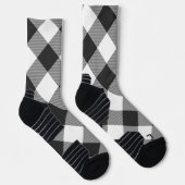 Buffalo Check White and Black Squares Plaid ソックス (右)
