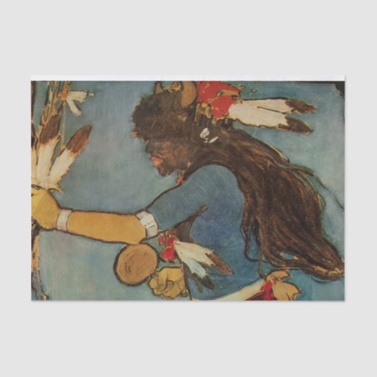 “Buffalo Dancer” Western Art by Gerald Cassidy 薄葉紙 (正面)