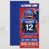Buffalo Football Ticket Birthday Invitation (正面/裏面)