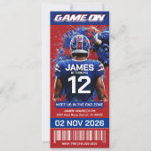 Buffalo Football Ticket Birthday Invitation (正面)
