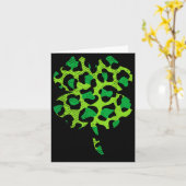 Buffalo Green Leopard Plaid Shamrock Cool St Patri カード (黄色い花)