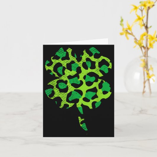 Buffalo Green Leopard Plaid Shamrock Cool St Patri カード (黄色い花)