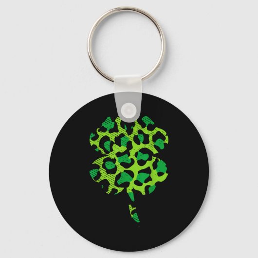 Buffalo Green Leopard Plaid Shamrock Cool St Patri キーホルダー (正面)