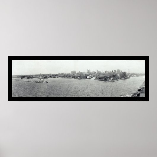 Buffalo Harbor, NY写真1925 ポスター (正面)
