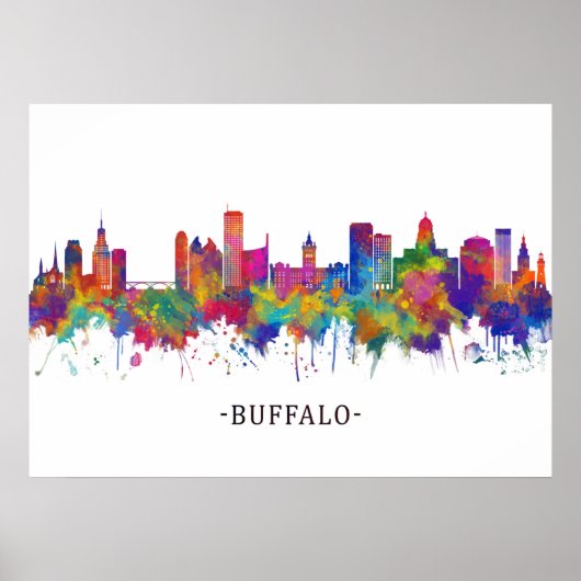 Buffalo New York Skyline ポスター (正面)