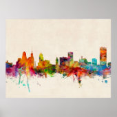 Buffalo New York Skyline Cityscape ポスター (正面)