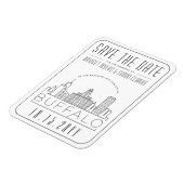 Buffalo NYのス結婚タイル化されたスカイライン日付を保存 マグネット (左側)