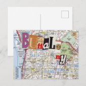 Buffalo NY Mapsコラージポストカード40 ポストカード (正面/裏面)