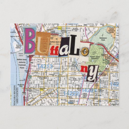 Buffalo NY Mapsコラージポストカード40 ポストカード (正面)