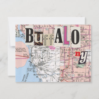 Buffalo NY Mapsコラージポストカード ポストカード