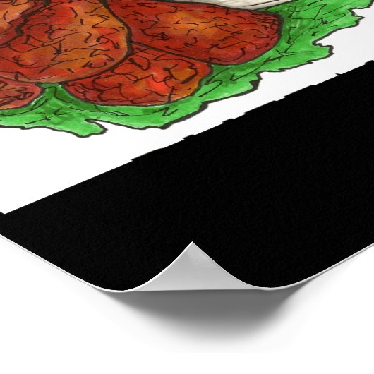 Buffalo Ny New York Hot Bbq Chicken Wings Celery _ ポスター (角)