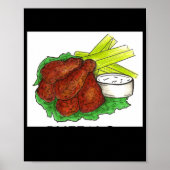 Buffalo Ny New York Hot Bbq Chicken Wings Celery _ ポスター (正面)