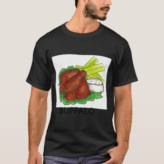 Buffalo Ny New York Hot Bbq Chicken Wings Celery _ Tシャツ (正面)