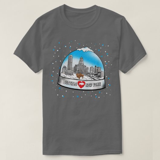 BUFFALO NY snow globe 716 New York love BFLO winte Tシャツ (デザイン正面)