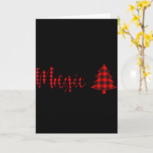 Buffalo Plaid Believe In The Magic Of Christmas Ba カード (黄色い花)