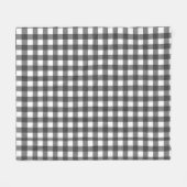Buffalo Plaid Blanket – Black and White Cozy Throw フリースブランケット (正面(横))