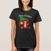 Buffalo Plaid Camper Merry Christmas For Camping Tシャツ (正面)