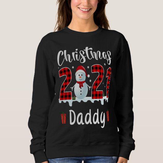 Buffalo Plaid Christmas 2021 Daddy Snowman スウェットシャツ (正面)