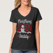 Buffalo Plaid Christmas 2021 Daddy Snowman Tシャツ (正面)
