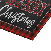 Buffalo Plaid Christmas Greeting with Santa Hat カッティングボード (角)