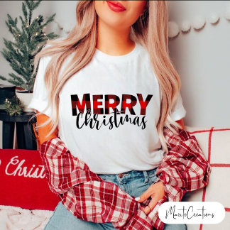 Buffalo Plaid Christmas, Merry Christmas Buffalo. Tシャツ