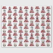 Buffalo Plaid Christmas Photo Collage Black Green  ラッピングペーパー (フラット)