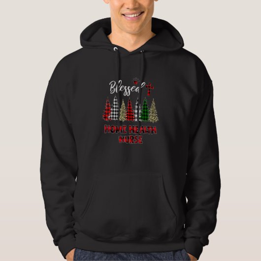 Buffalo Plaid Christmas Tree Blessed Home Health N パーカ (正面)