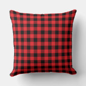 Buffalo Plaid Christmas Tree Farm Black Red クッション (裏面)