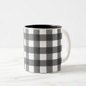 Buffalo Plaid Duvet Cover – Black and White Check  ツートーンマグカップ (正面右)