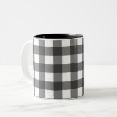 Buffalo Plaid Duvet Cover – Black and White Check  ツートーンマグカップ (正面左)