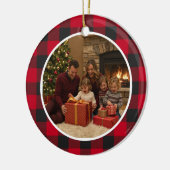Buffalo Plaid Family Christmas セラミックオーナメント (左)