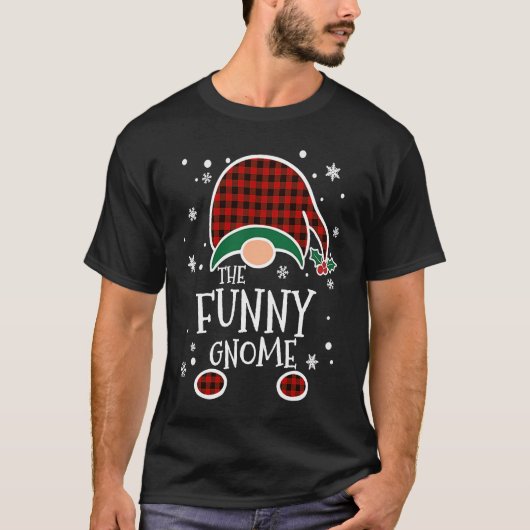 Buffalo Plaid  Gnome  Christmas Family Matching Tシャツ (正面)