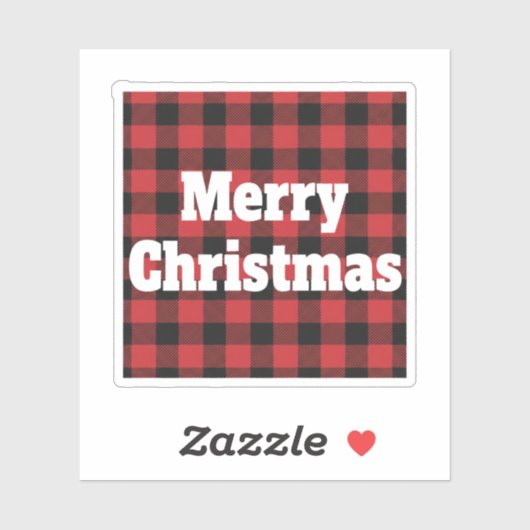 Buffalo Plaid Merry Christmas Rustic Holiday  シール (シート)