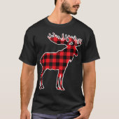 Buffalo Plaid Moose Christmas Design Tシャツ (正面)