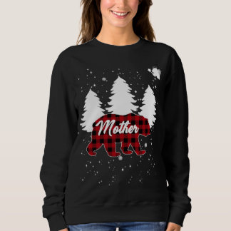 Buffalo Plaid Mother Bear Christmas Tree Pajama Fa スウェットシャツ