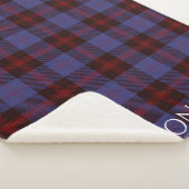 Buffalo plaid navy blue red monogram name シェルパブランケット (3/4)