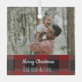 Buffalo plaid one ガラスオーナメント (正面)