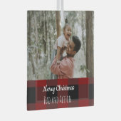 Buffalo plaid one ガラスオーナメント (正面右)