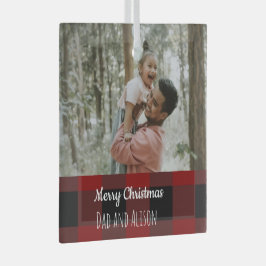 Buffalo plaid one ガラスオーナメント