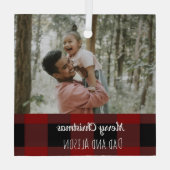 Buffalo plaid one ガラスオーナメント (裏面)