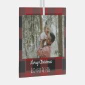 Buffalo plaid one ガラスオーナメント (正面右)