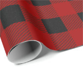 Buffalo Plaid Print In Black and Red Custom ラッピングペーパー (ロールコーナー)