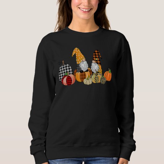 Buffalo Plaid Pumpkin Gnomes Fall Autumn Thanksgiv スウェットシャツ (正面)