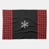 Buffalo Plaid Snowflake キッチンタオル (横)