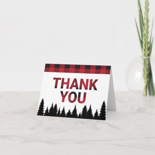 Buffalo Plaid Thank You Card サンキューカード (正面)